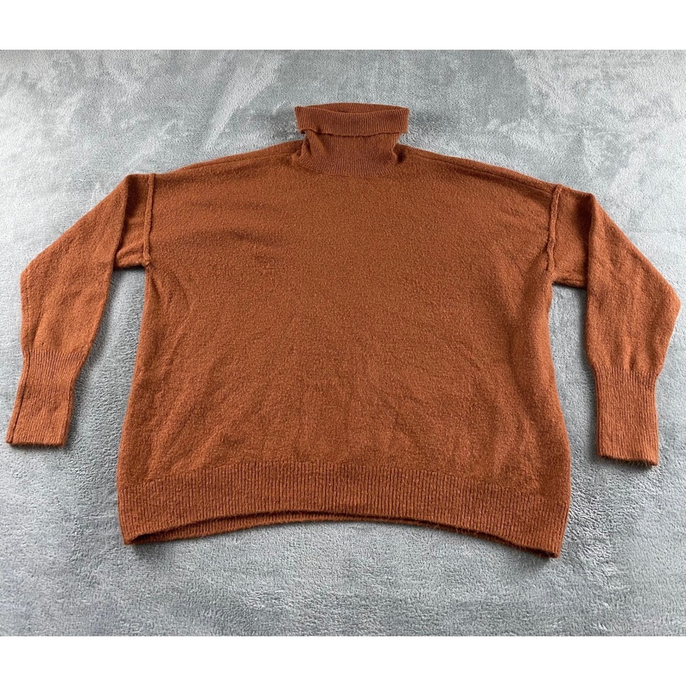 Vince Camuto Womens Oversized Turtleneck Sweater Rust Orange Size Medium Relaxed